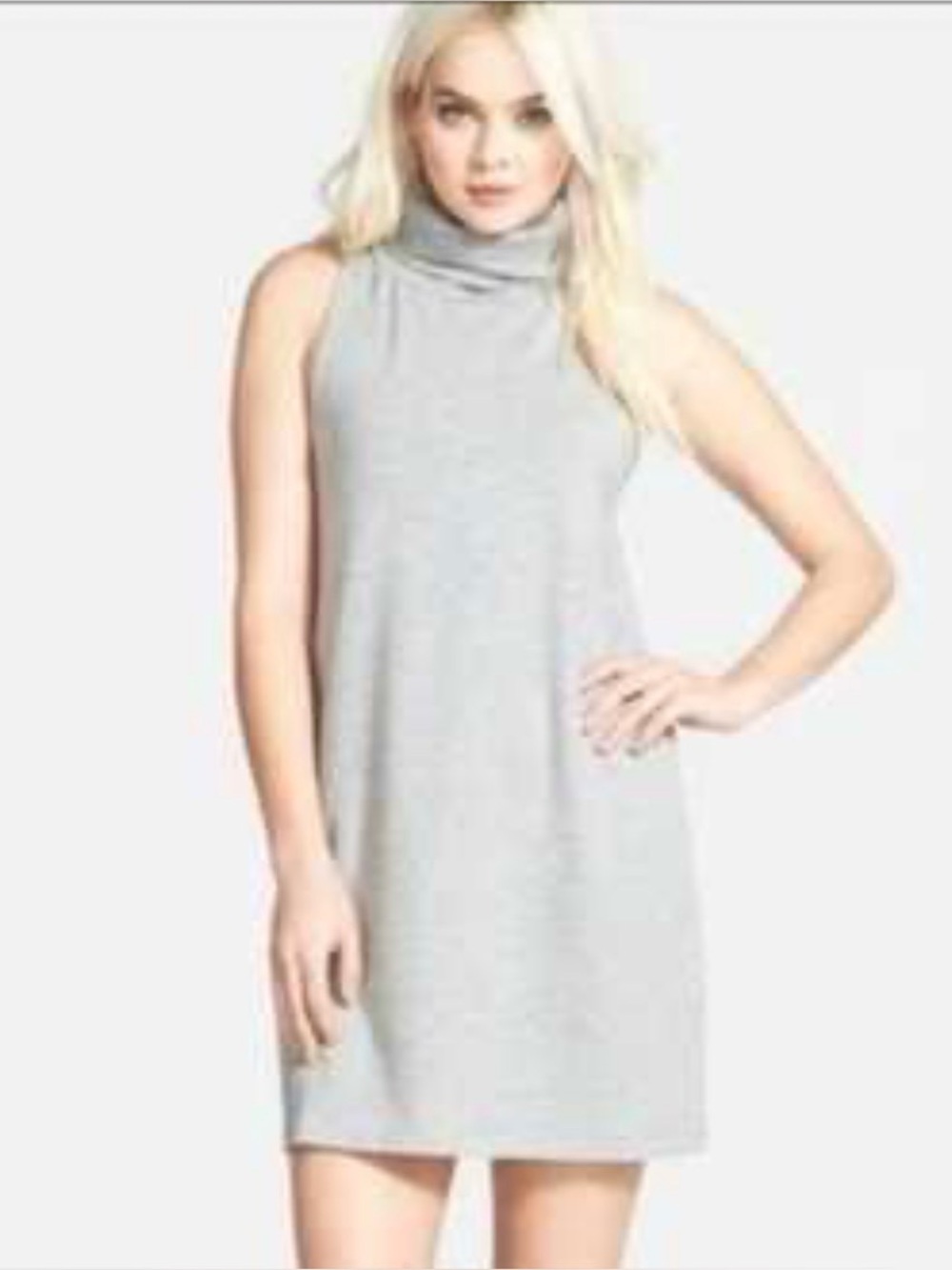 Leith Heather Gray Sleeveless Turtleneck Shift Dress from Nordstrom’s